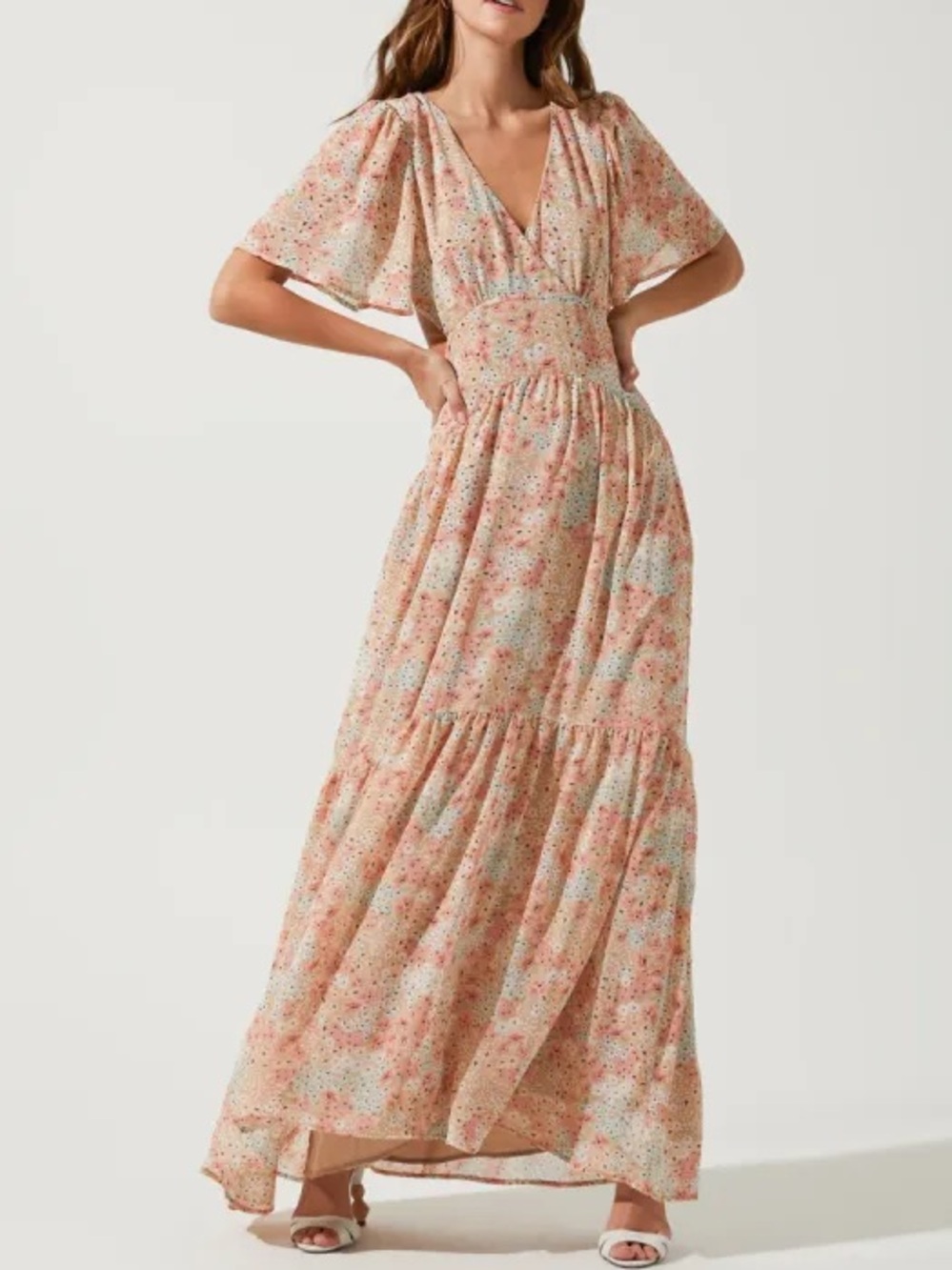 ASTR Sedona Floral Cutout Maxi Dress from ASTR the Label Small Flowers